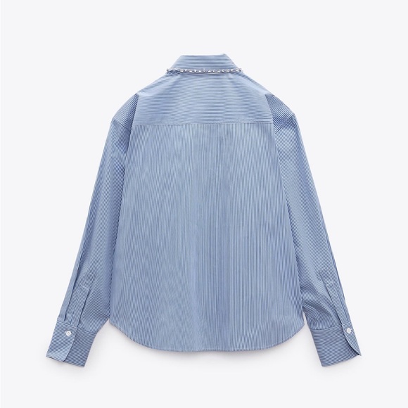 New with tags! Zara jeweled poplin shirt - Picture 2 of 3